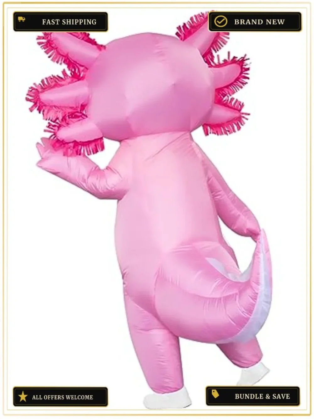 Kids Inflatable Axolotl Costume Polyester Halloween Blow Up Suit